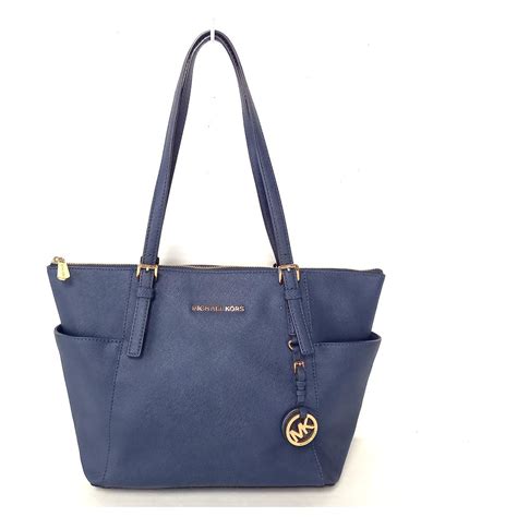 michael kors tasche marineblau|Michael Kors jet set.